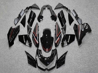 Best 2010-2013 Kawasaki Z1000 Motorcycle Fairings - Glossy Black Red Stripe UK