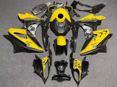 Best 2017-2018 BMW S1000RR Motorcycle Fairings - Yellow Faux Carbon Fiber UK
