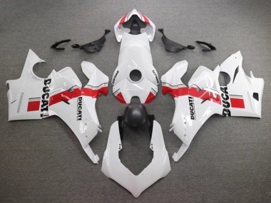 Best 2020-2021 Ducati Panigale V4 V4S Motorcycle Fairings - White Red Stripe UK