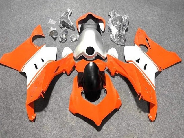 2020-2021 Ducati Panigale V4 V4S Motorcycle Fairings - White Silver Orange UK