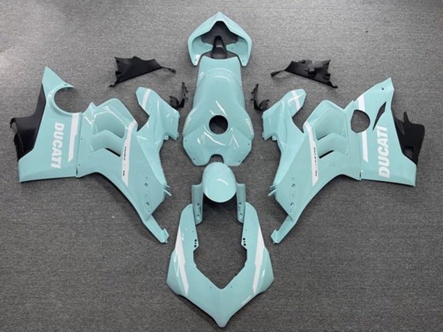 2020-2021 Ducati Panigale V4 V4S Motorcycle Fairings - Light Blue White UK