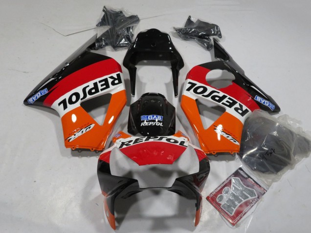 2002-2003 Honda CBR900RR 954 Motorcycle Fairings - Orange White Red Glossy Black Repsol UK