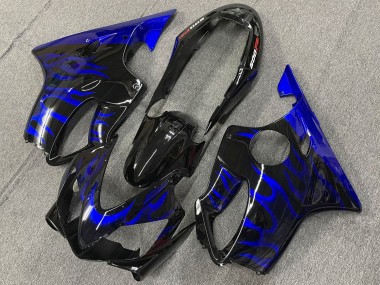 Best 2004-2007 Honda CBR600 F4i Motorcycle Fairings - Glossy Black Blue Flame UK