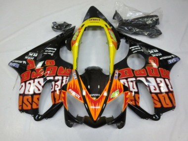 Best 2004-2007 Honda CBR600 F4i Motorcycle Fairings - Yellow Orange Glossy Black Rossi UK