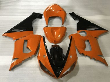 Best 2005-2006 Kawasaki ZX6R Motorcycle Fairings - Orange Black UK