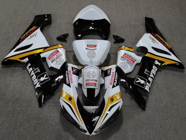 Best 2005-2006 Kawasaki ZX6R Motorcycle Fairings - White Black Gold Red Rizoma Playboy UK
