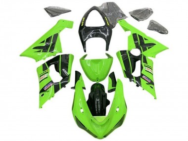Best 2005-2006 Kawasaki ZX6R Motorcycle Fairings - Light Green Black Castrol UK