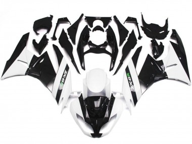 Best 2009-2012 Kawasaki ZX6R Motorcycle Fairings - White Glossy Black UK