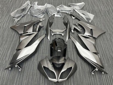 Best 2009-2012 Kawasaki ZX6R Motorcycle Fairings - Matte Silver Black UK