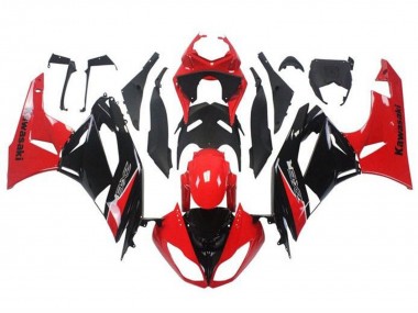 Best 2009-2012 Kawasaki ZX6R Motorcycle Fairing - Red Glossy Black UK