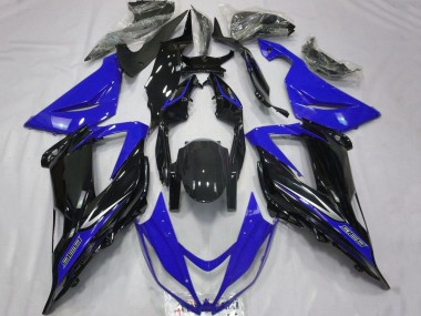 Best 2013-2018 Kawasaki ZX6R Motorcycle Fairings - Blue Glossy Black UK