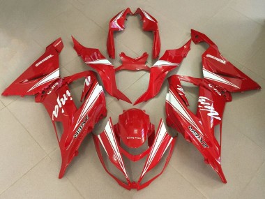 Best 2013-2018 Kawasaki ZX6R Motorcycle Fairings - Red White UK