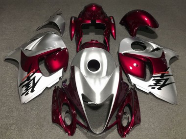 Best 2008-2020 Silver Dark Red Suzuki GSXR 1300 Hayabusa Motorcycle Fairings UK