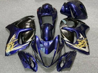 Best 2008-2020 Dark Blue Black Gold Suzuki GSXR 1300 Hayabusa Motorcycle Fairings UK