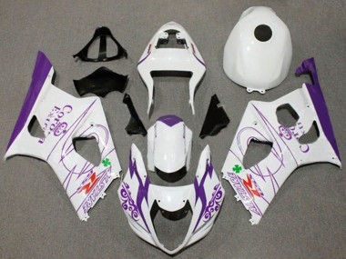 Best 2003-2004 Suzuki GSXR 1000 Motorcycle Fairings - White Purple Corona Alstare UK