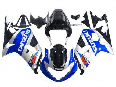 Best 2001-2003 Suzuki GSXR 600 / GSXR 750 Motorcycle Fairings - Blue Silver Glossy Black UK
