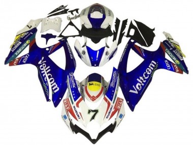 Best 2008-2010 Suzuki GSXR 600 / GSXR 750 Motorcycle Fairings - White Blue Yellow Red Voltcom 7 UK