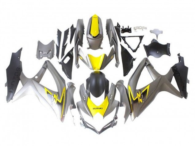 2008-2010 Suzuki GSXR 600 / GSXR 750 Motorcycle Fairings - Silver Yellow Black UK
