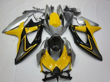 Best 2008-2010 Suzuki GSXR 600 / GSXR 750 Motorcycle Fairings - Yellow Silver Grey Black UK