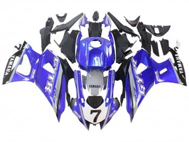Best 2021-2024 Yamaha YZF R7 Motorcycle Fairings - Blue Grey White GYTR UK