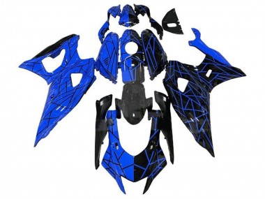 Best 2021-2024 Yamaha YZF R7 Motorcycle Fairings - Blue Black Split Lines UK