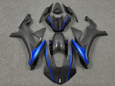 Best 2015-2019 Yamaha YZF 1000 R1 Motorcycle Fairings - Faux Carbon Fiber Blue UK