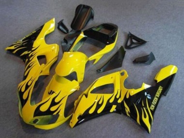 Best 1998-1999 Yamaha YZF 1000 R1 Motorcycle Fairings - Yellow Black Flame UK