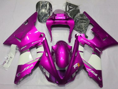 Best 2000-2001 Yamaha YZF 1000 R1 Motorcycle Fairings - Raspberry White Silver UK