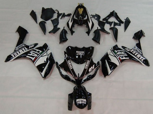 2007-2008 Yamaha YZF 1000 R1 Motorcycle Fairings - White Black Fiat UK