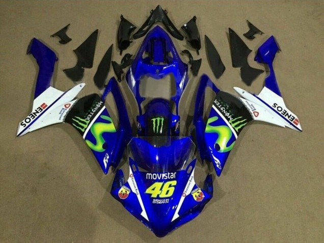 2007-2008 Yamaha YZF 1000 R1 Motorcycle Fairings - Blue White Black Green MoviStar Monster ENEOS UK