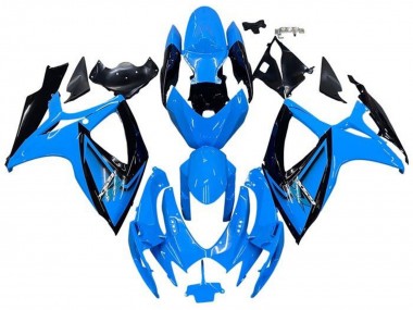 Best 2006-2007 Suzuki GSXR 600 / GSXR 750 Motorcycle Fairings - Light Blue Black UK
