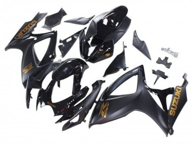 Best 2006-2007 Suzuki GSXR 600 / GSXR 750 Motorcycle Fairings - Matte Black Glossy Black Gold UK