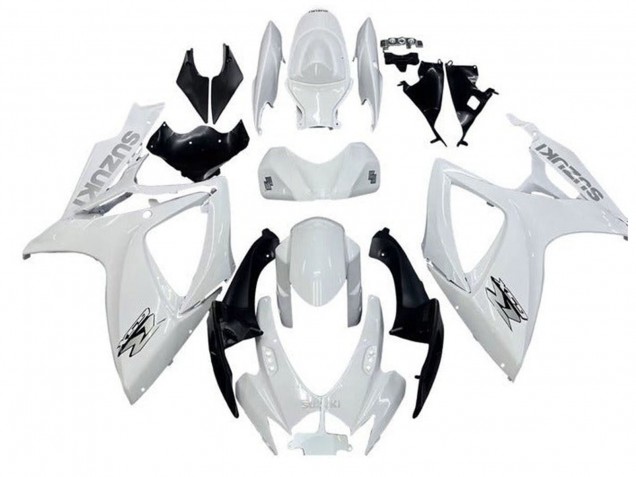 2006-2007 Suzuki GSXR 600 / GSXR 750 Motorcycle Fairings - White Black UK
