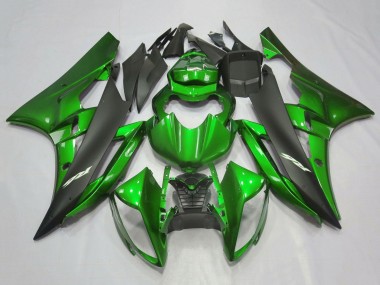 Best 2006-2007 Yamaha YZF R6 Motorcycle Fairings - Green Matte Black UK