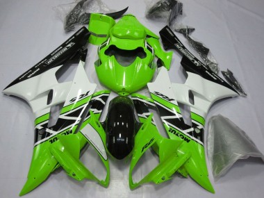 Best 2006-2007 Yamaha YZF R6 Motorcycle Fairings - Green White Glossy Black UK