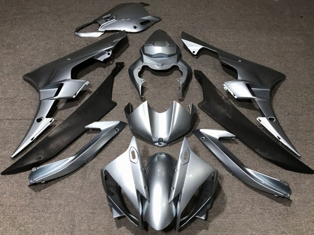 2006-2007 Yamaha YZF R6 Motorcycle Fairings - Silver Matte Black UK