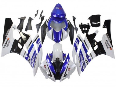 Best 2006-2007 Yamaha YZF R6 Motorcycle Fairings - White Blue Black ENEOS Yamalube UK
