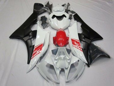 Best 2006-2007 Yamaha YZF R6 Motorcycle Fairings - White Red Matte Black UK