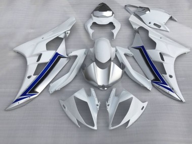 Best 2006-2007 Yamaha YZF R6 Motorcycle Fairings - White Silver Blue Black UK