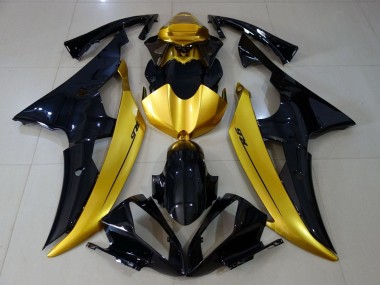 Best 2008-2016 Yamaha YZF R6 Motorcycle Fairings - Gold Glossy Black UK