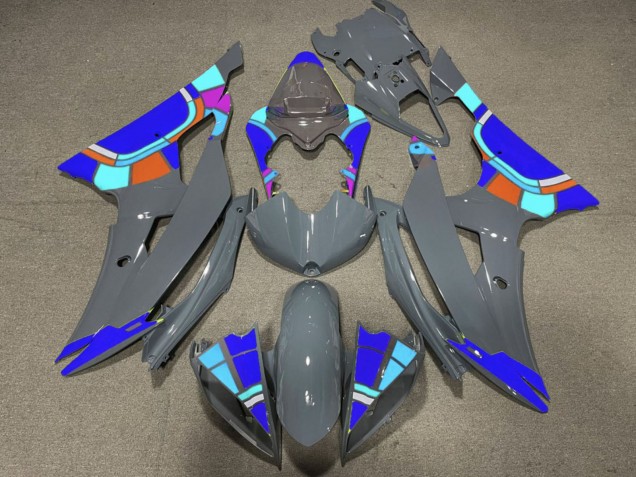 2008-2016 Yamaha YZF R6 Motorcycle Fairings - Nardo Grey Blue Color Wheel UK
