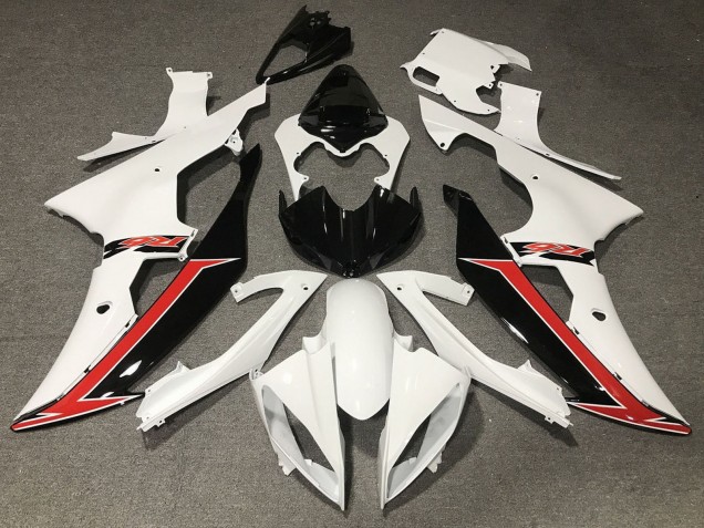 2008-2016 Yamaha YZF R6 Motorcycle Fairing - White Red Glossy Black UK