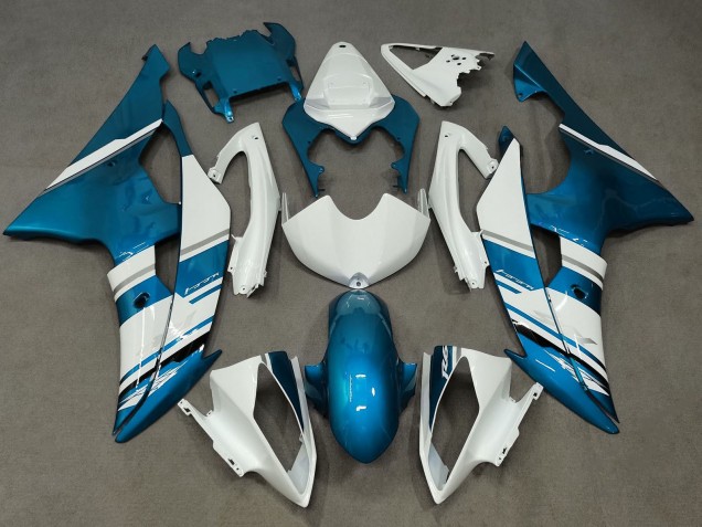 2008-2016 Yamaha YZF R6 Motorcycle Fairing - White Blue UK