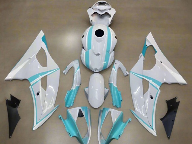 2008-2016 Yamaha YZF R6 Motorcycle Fairings - White Light Blue UK