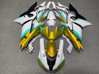 Best 2017-2025 Yamaha YZF R6 Motorcycle Fairings - White Blue Gold Black UK
