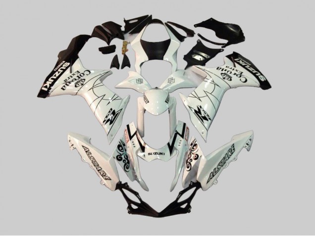 2011-2024 Suzuki GSXR 600/750 Motorcycle Fairings - White Black Alstare Corona Extra Motul UK
