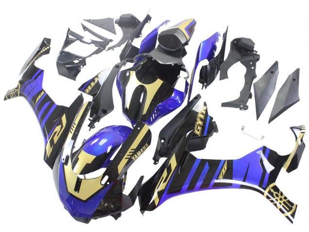 2015-2019 Yamaha YZF R1 Motorcycle Fairings - Blue Gold Black UK