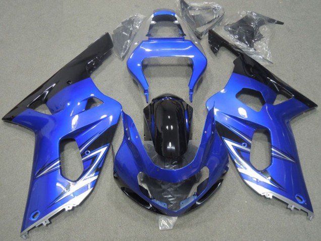 2001-2003 Suzuki GSXR 600 Motorcycle Fairings - Blue White Glossy Black UK
