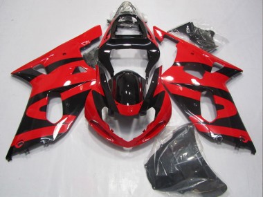 Best 2001-2003 Suzuki GSXR 600 Motorcycle Fairings - Red Glossy Black UK