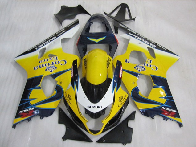 2004-2005 Suzuki GSXR 600 Motorcycle Fairings - Yellow White Blue Corona Extra UK